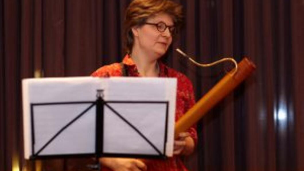 Marjolein Wielinga met haar fagot